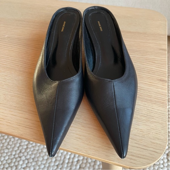 Anine Bing Rooney Kitten Heel Mules - Picture 2 of 11